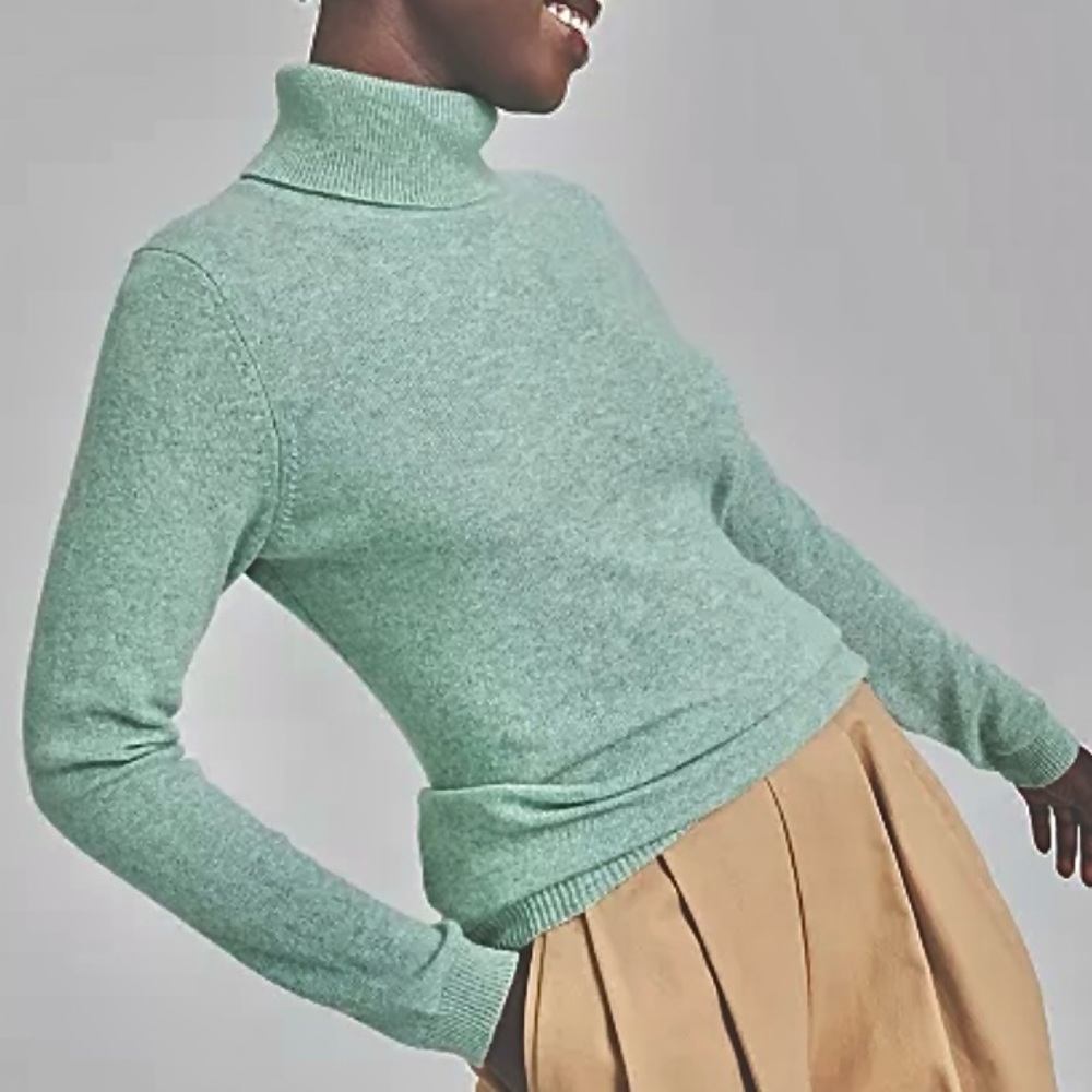 Charter Club Luxury Sweater 100% Cashmere Bella Mint Heather Sz S NWT